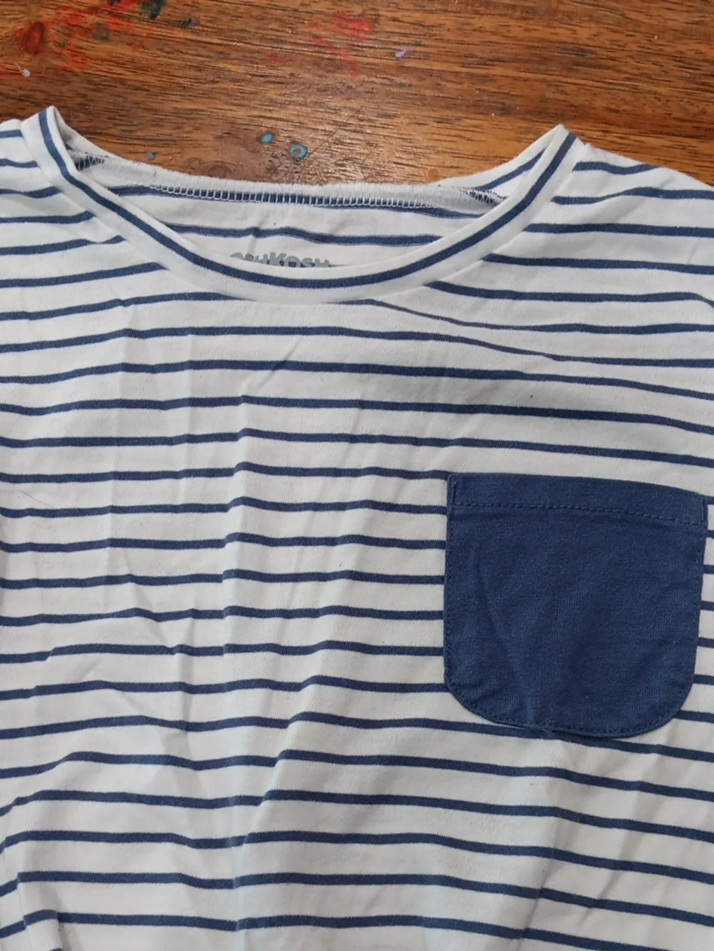 Oshkosh Girls  Shirt  Blue And White Stripe.